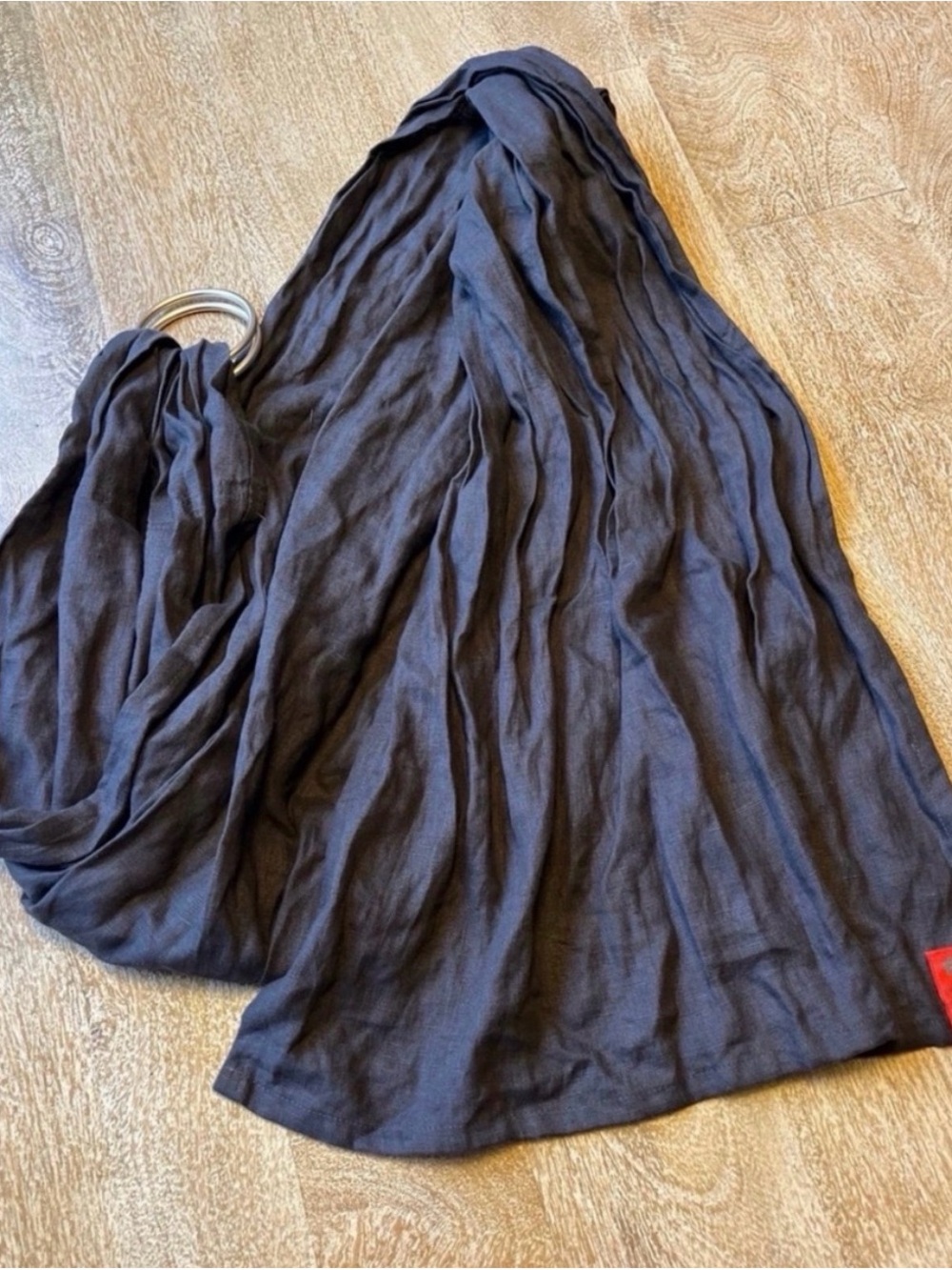 Sakura Bloom Linen Ring Sling - Charcoal Grey